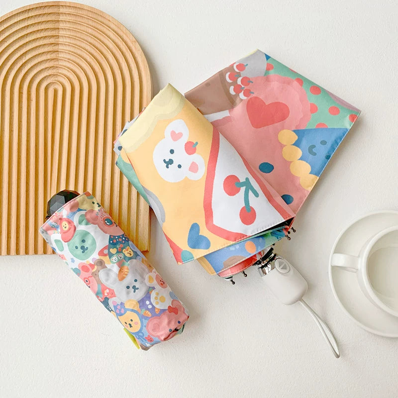 Illustrator hand-made automatic folding mini umbrella