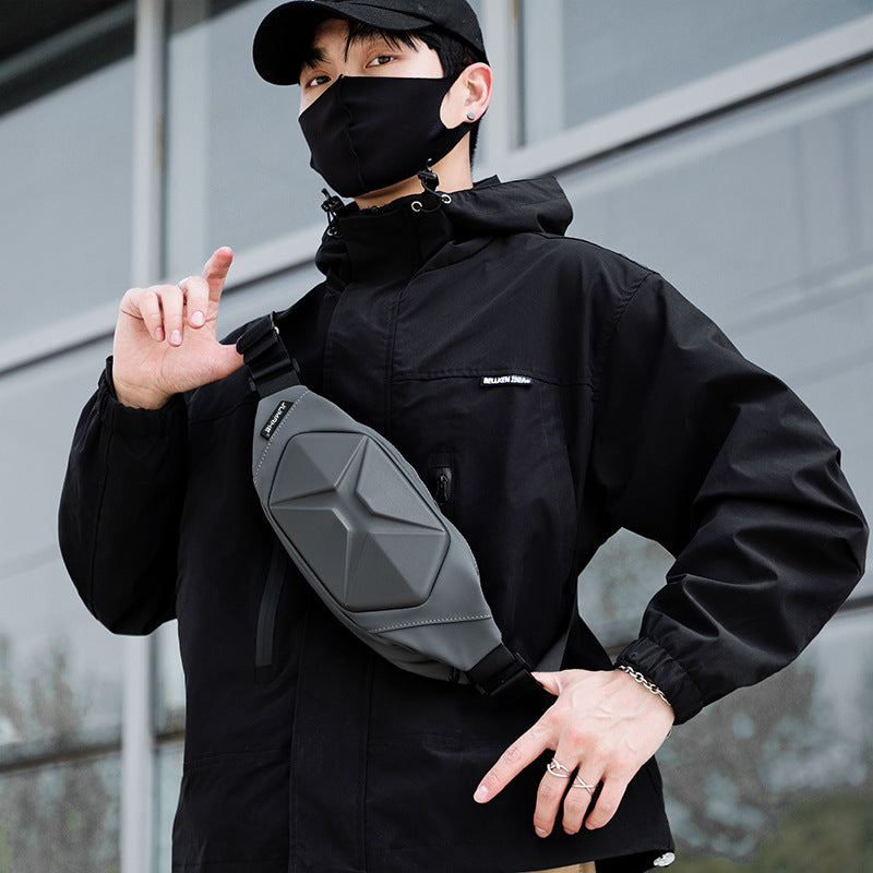 Men’s Hard Shell Crossbody Chest Bag Waterproof Anti-Theft Outdoor Waist Pack