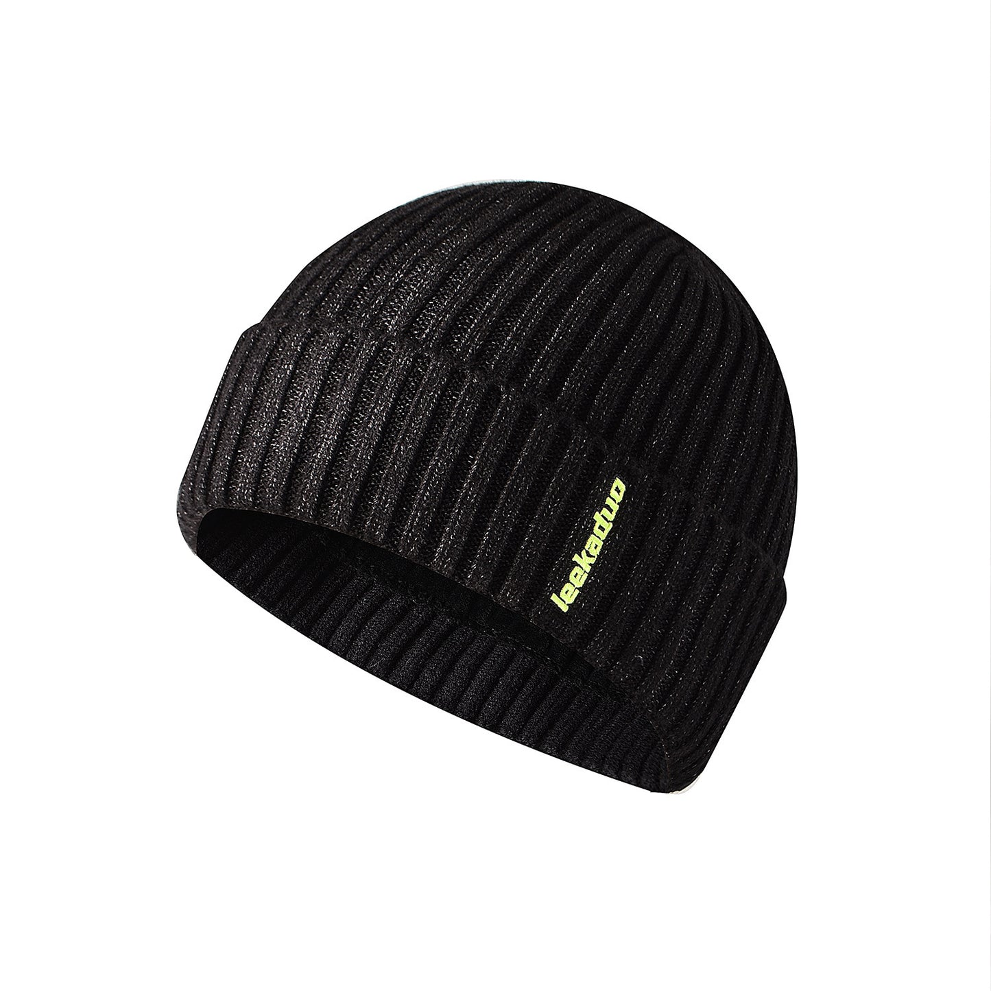Embroidered cuffed bowler outdoor woolen knit hat