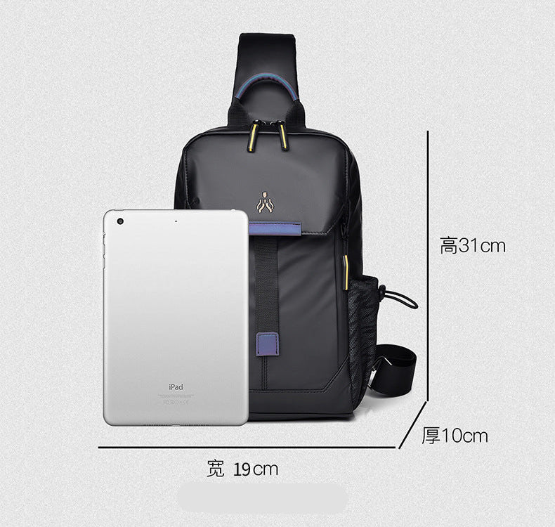 Men’s Reflective Waterproof Chest Crossbody Bag with iPad Compartment
