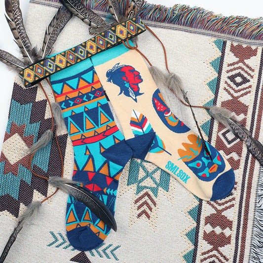 অল সিজন মিড হাই টিউব অ্যাসিমেট্রিকাল রঙিন ট্রেন্ডি সুতির মোজা