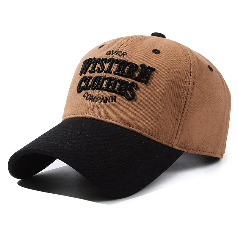Color-blocked retro contrasting four seasons baseball cap