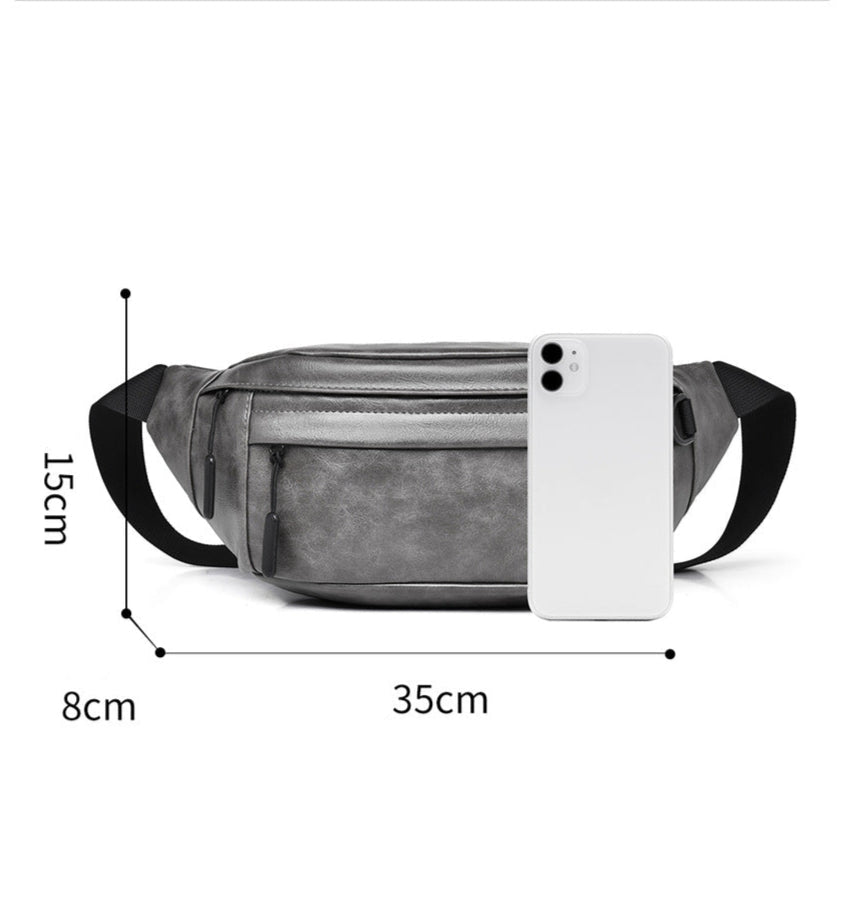Mens Casual Waist Chest Crossbody Shoulder Bag with Multi-layer Capacity