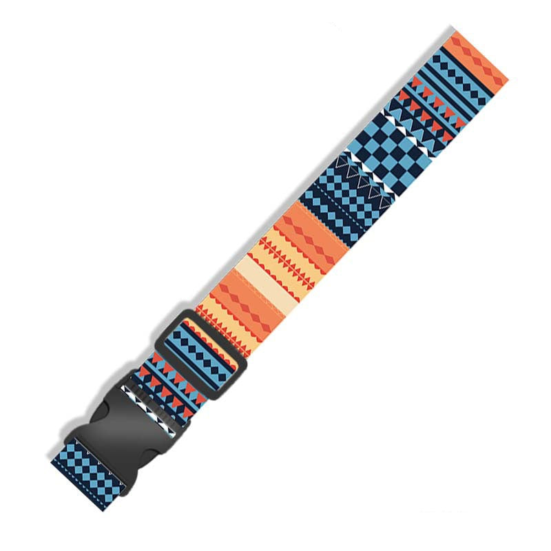 Ethnic style one-line travel polyester luggage strap