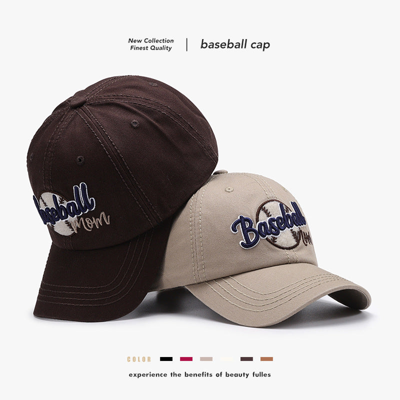 Three-dimensional embroidery curved brim baseball outdoor sun protection cap