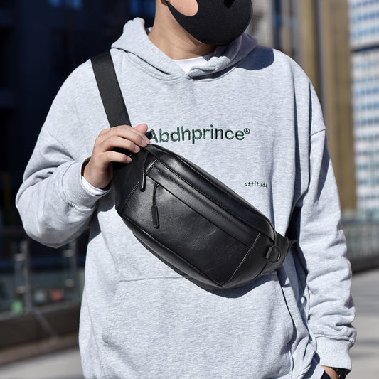 Mens Casual Waist Chest Crossbody Shoulder Bag with Multi-layer Capacity