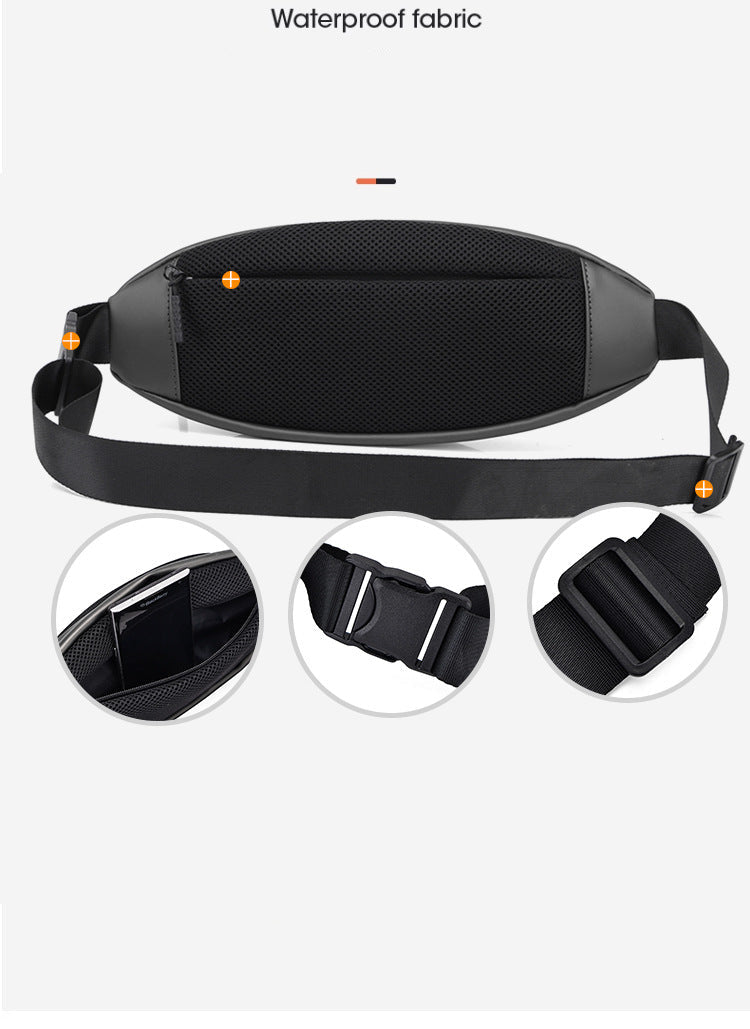 Men’s Transparent Chest Crossbody Bag Sports Fitness Travel Waist Pack