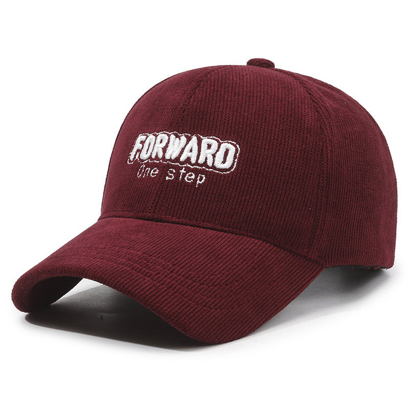 New corduroy letter embroidery baseball caps