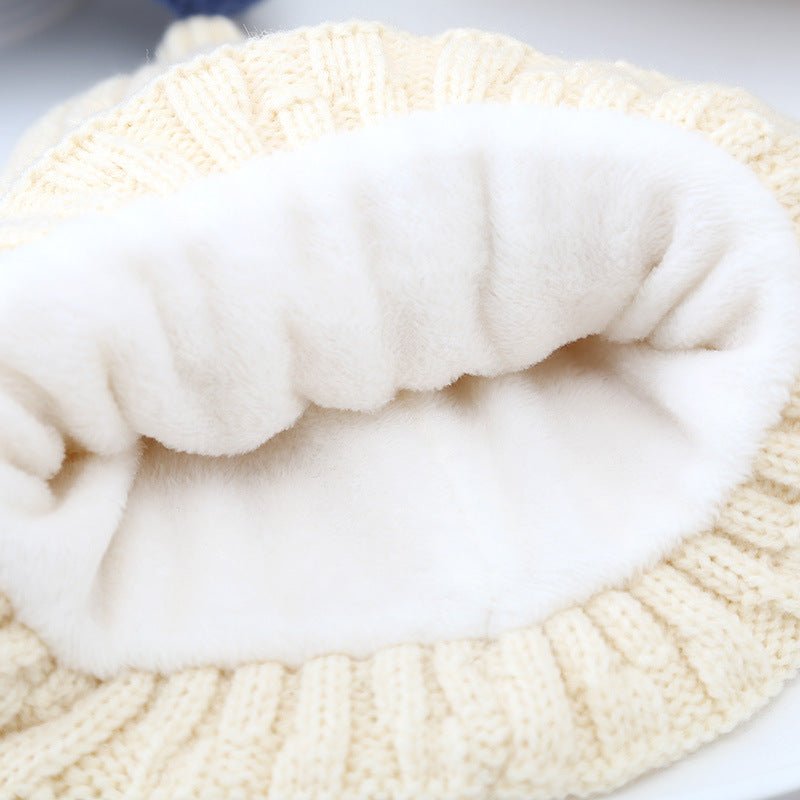 Children's Thick Knitted Woolen Ear Protection Winter Cap