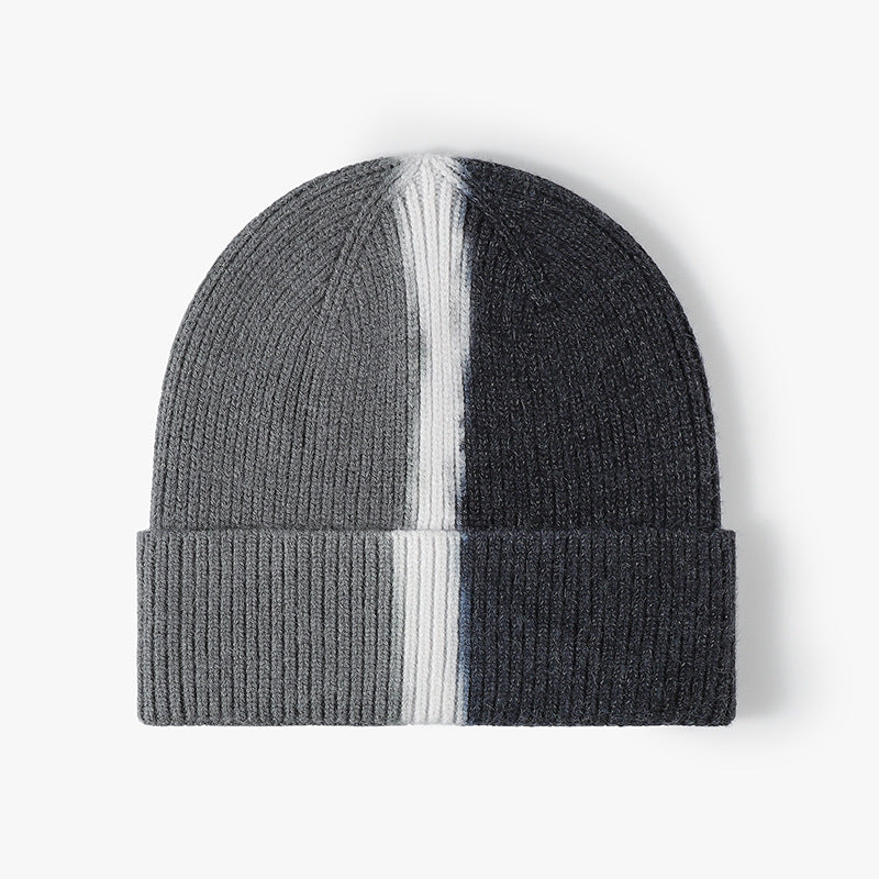 New color-block dyeing knitted beanie