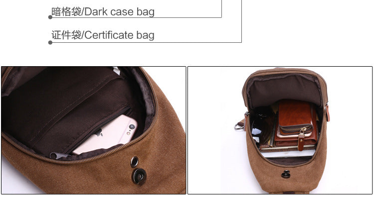 Mens Canvas Crossbody Chest Shoulder Bag
