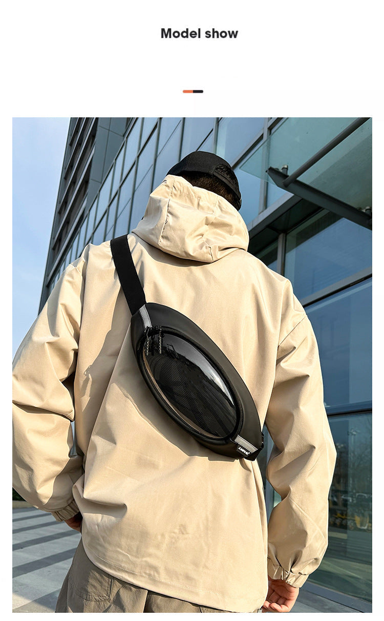 Men’s Transparent Chest Crossbody Bag Sports Fitness Travel Waist Pack