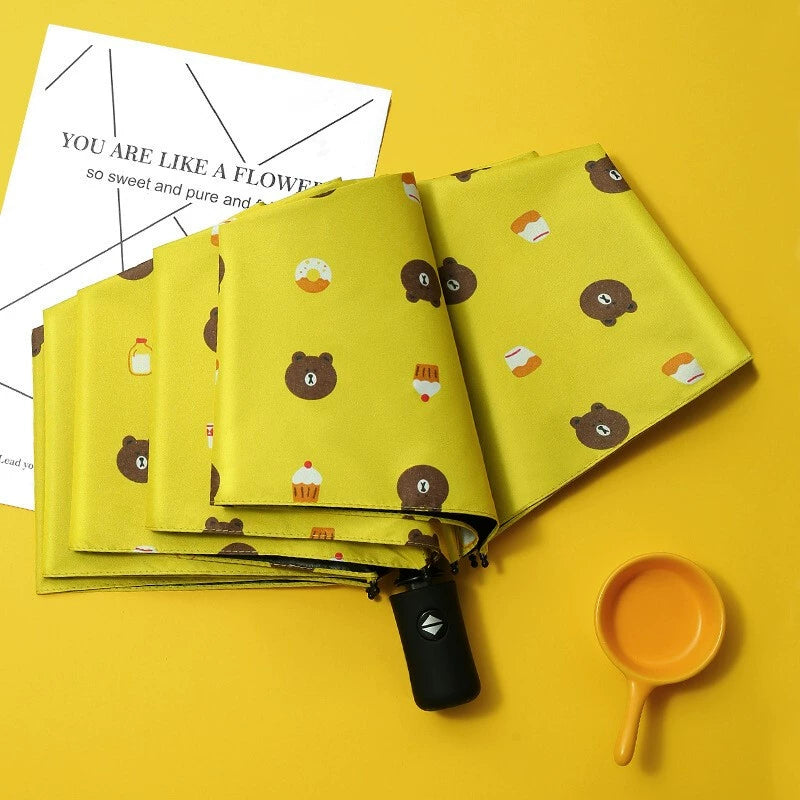 Automatic folding sun protecting large umbrella