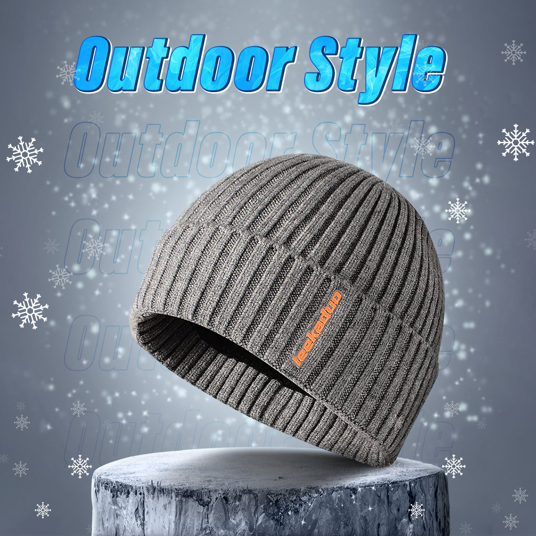 Embroidered cuffed bowler outdoor woolen knit hat