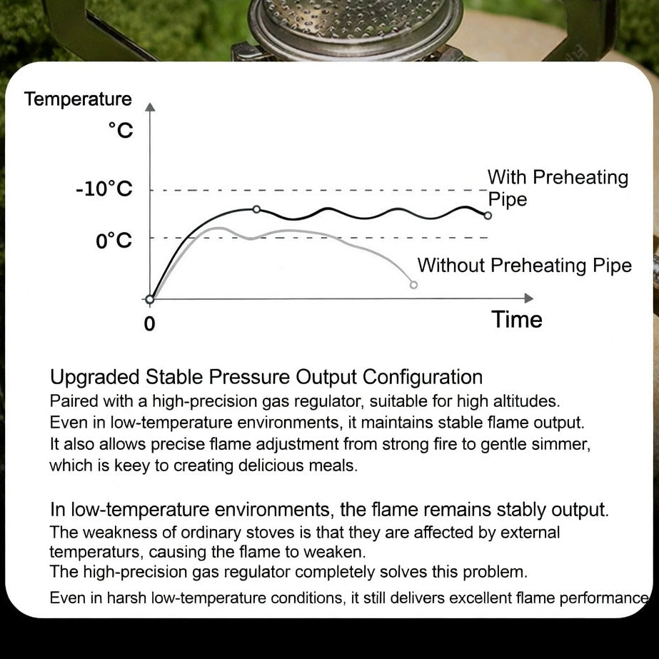 Buerk Portable Outdoor Gas Stove Windproof Pocket Furnace Camping Gear
