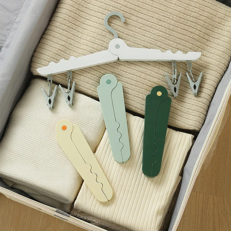 Travel Portable Plastic Folding Hanger with clip