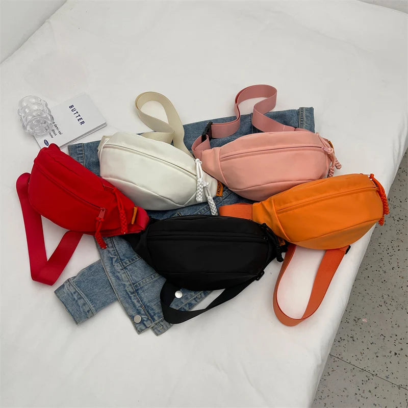 Nylon Polyester Pillow Style Unisex Colorful Waist Bag, Chest Bag , Cross Bag