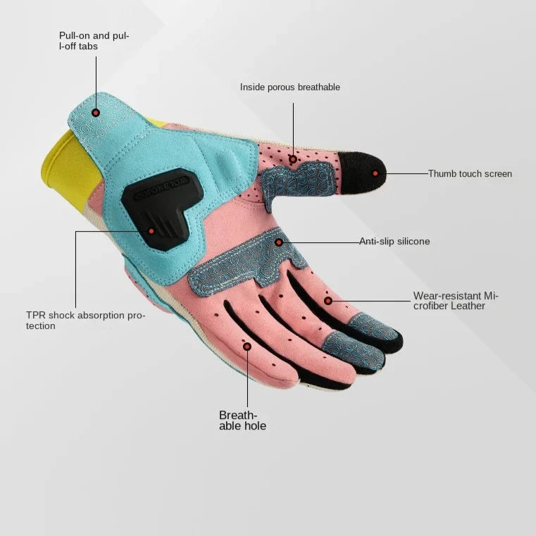 Outdoor riding thickened scratch resistant motorcycle gloves
