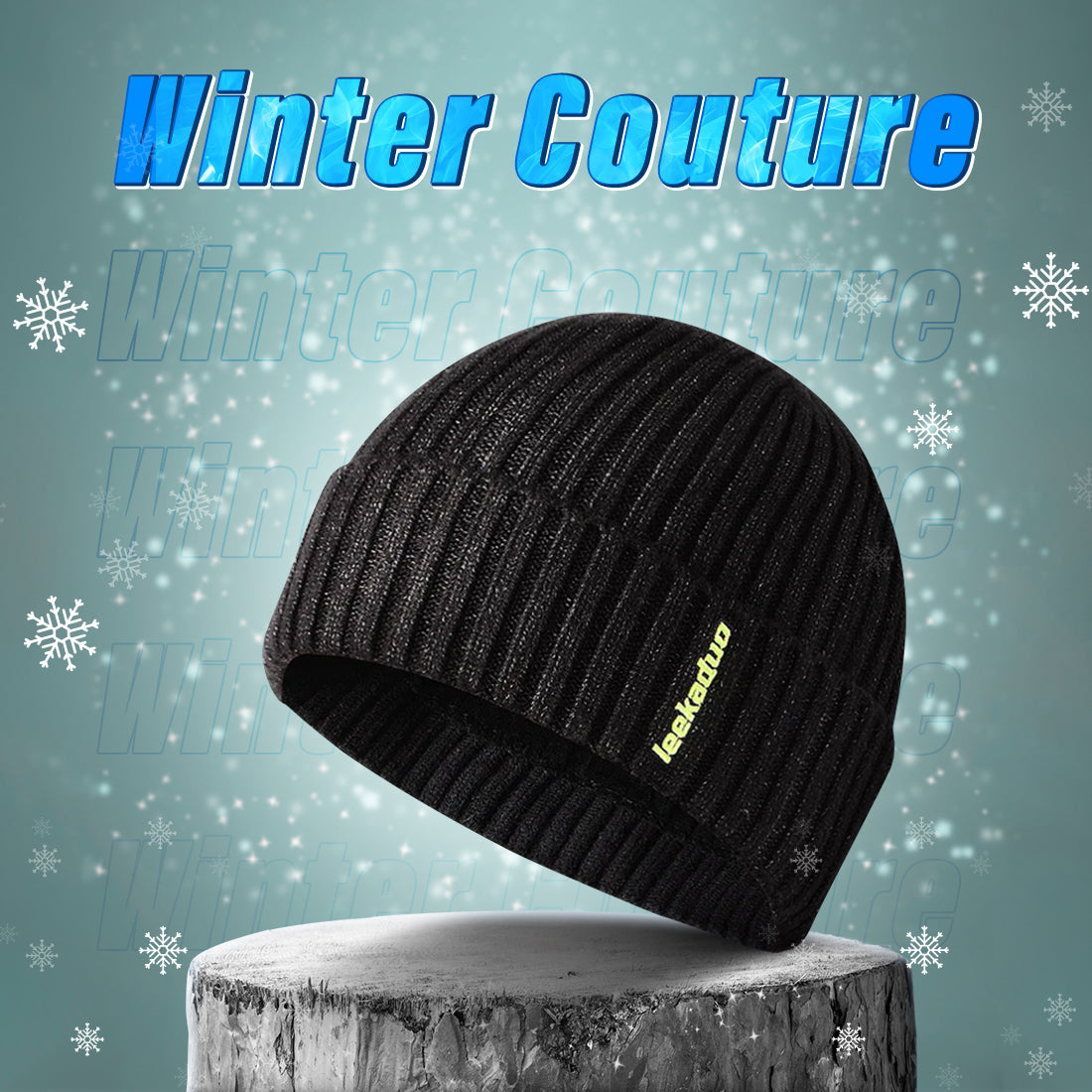 Embroidered cuffed bowler outdoor woolen knit hat