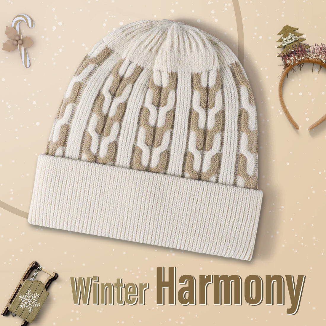 Color-block velvet thickened winter woolen hat