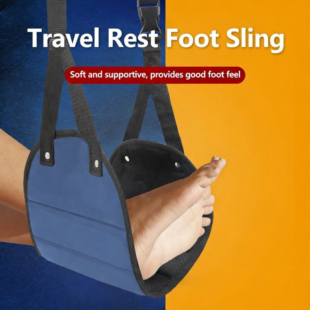 Portable Airplane Footrest Hammock for Travel Comfort and Office Use