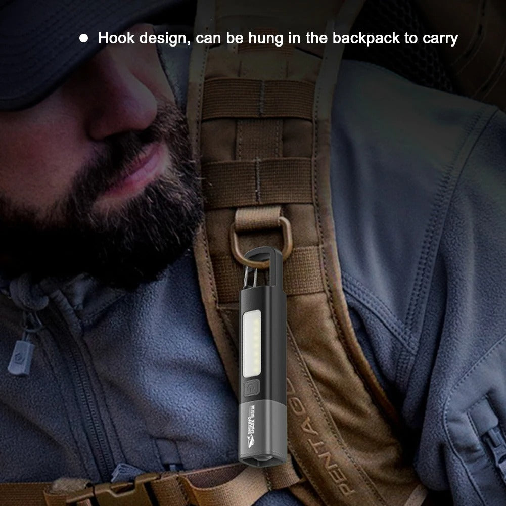 ক্যাম্পিং আউটডোর মিনি চার্জিং এক্সট্রা হুড মাল্টি-ফাংশন টর্চলাইট