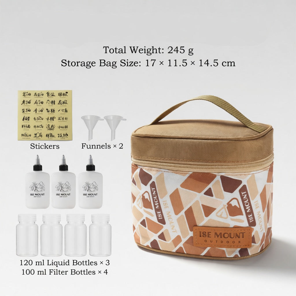 Compact Travel Organizer Bag Set Seven Piece Storage Handheld Cosmetic