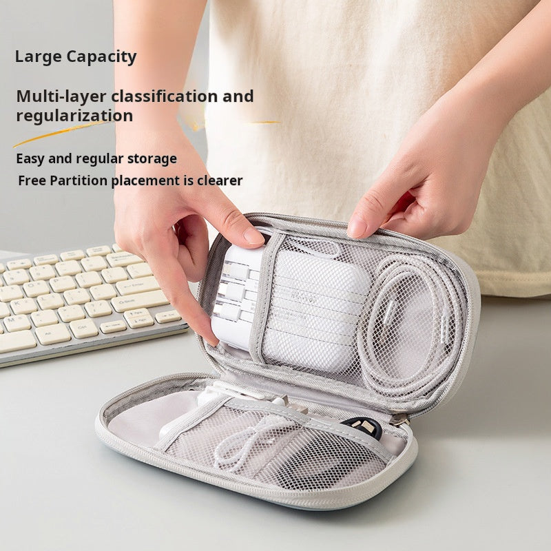 Travel mini data cable, power bank & earphone storage bag