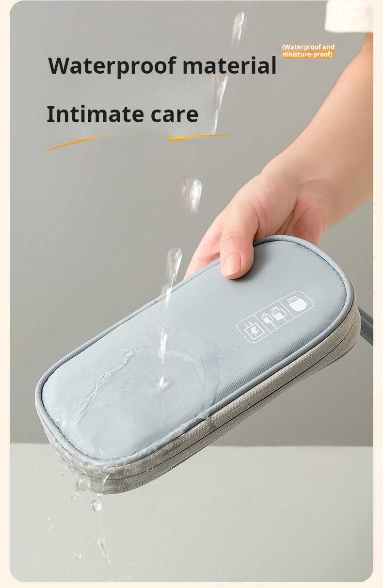 Travel mini data cable, power bank & earphone storage bag