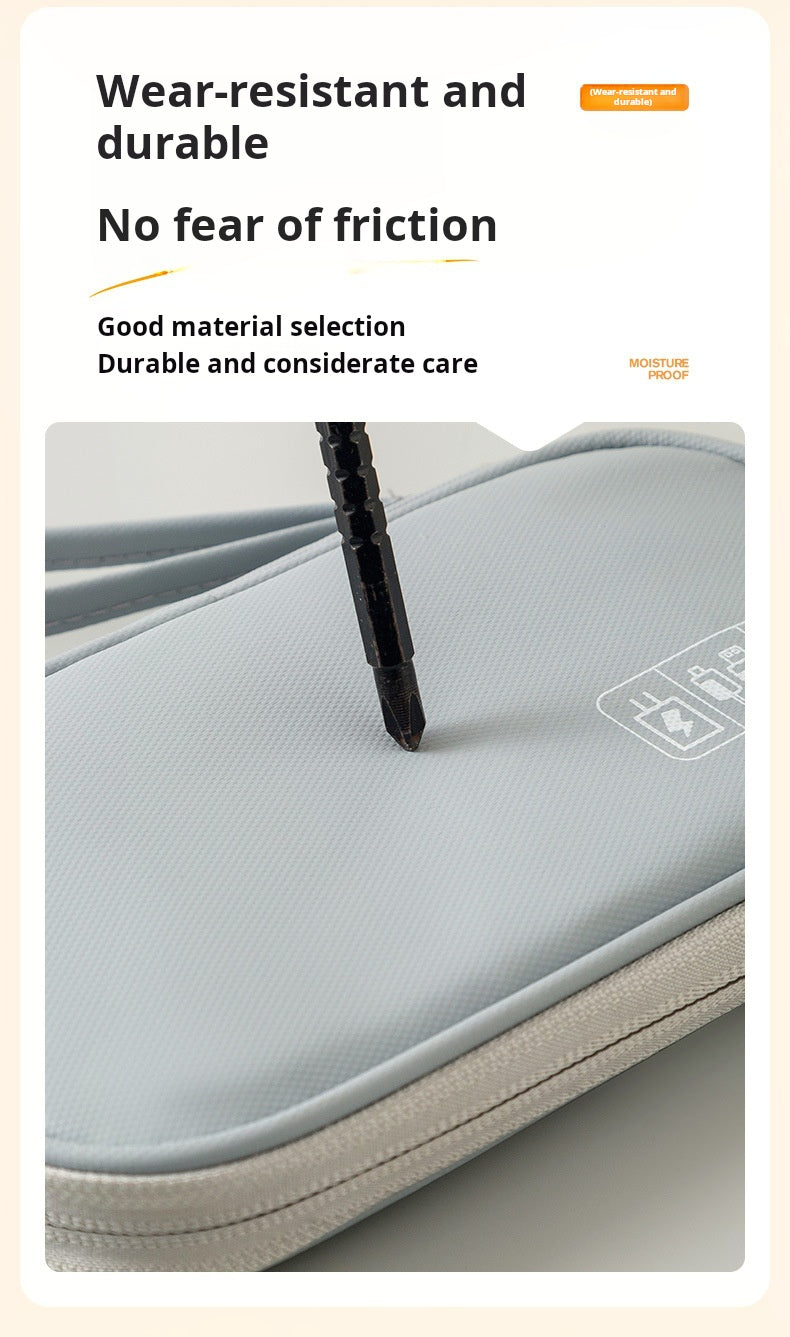 Travel mini data cable, power bank & earphone storage bag