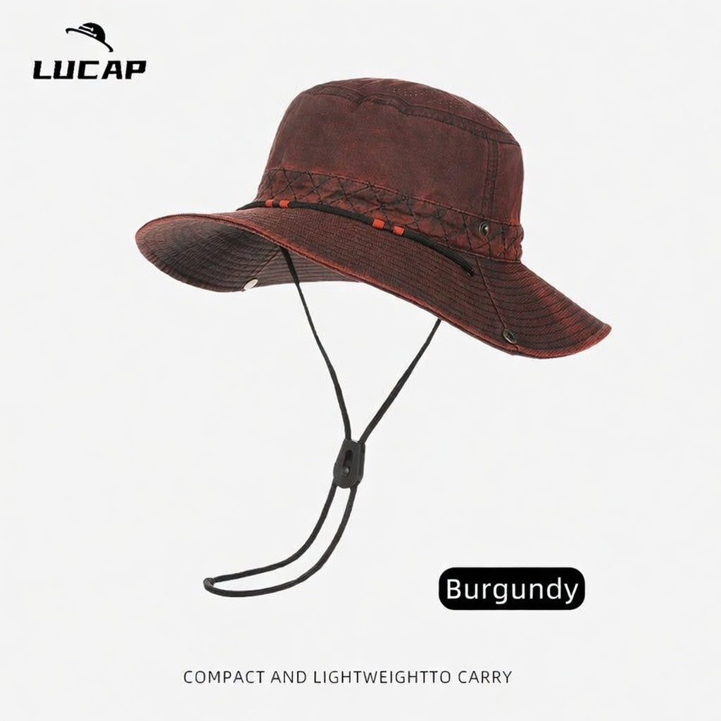 Retro Waterproof Quick Dry Sun Protection Wide Brim Cowboy Hat