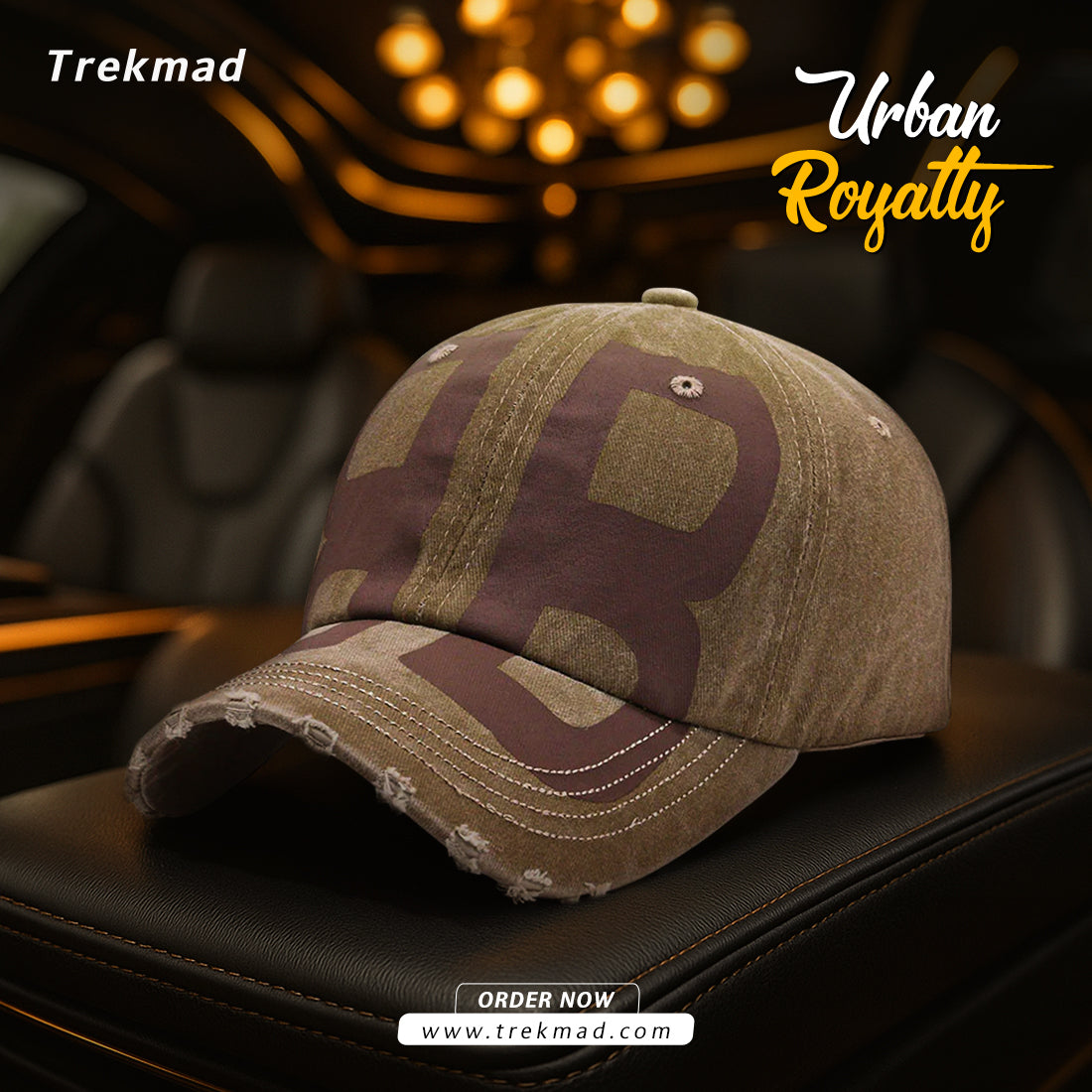 New Versatile Old Wash Denim Soft Top Printed Baseball Cap