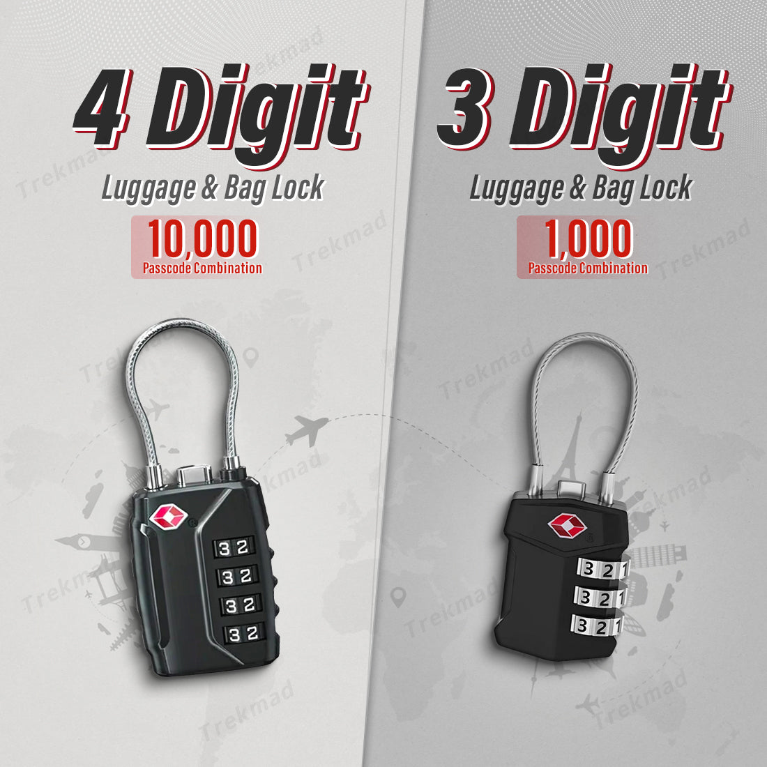 TSA Certified Custom combination lock for luggage & bags