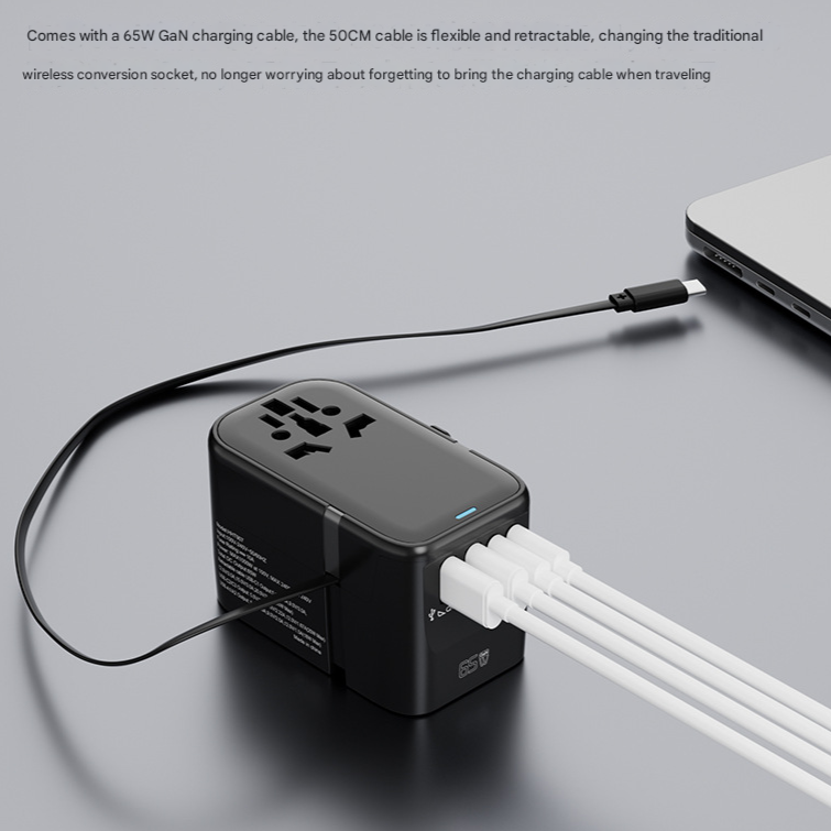 Multifunctional 65W Fast Charging Travel Universal Plug Converter