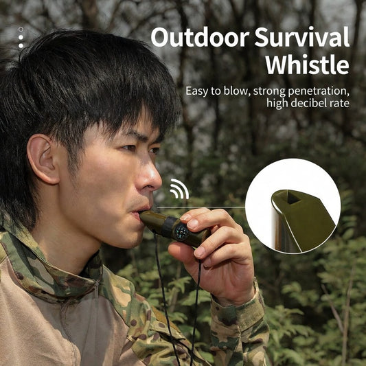 Seven In One Survival Whistle SOS Rescue Compass Thermometer Kit