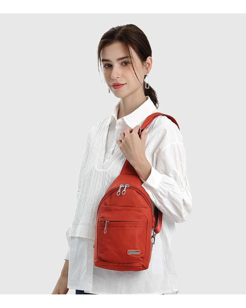Solid-color crossbody bag, women's tide oxford cloth shoulder bag for travel