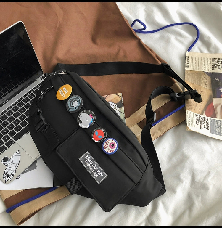 Unisex crossbody bag for travel and hiking with adjustable strap and free pendant