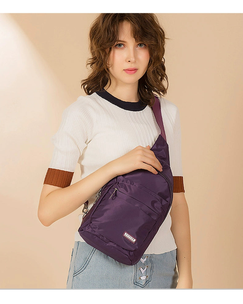 Solid-color crossbody bag, women's tide oxford cloth shoulder bag for travel
