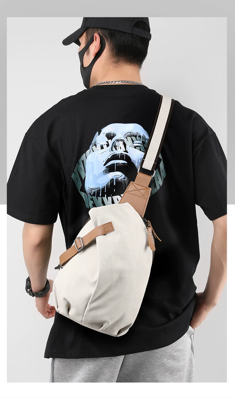 Large capacity chest bag men's crossbody bag, Men's casual chest bag