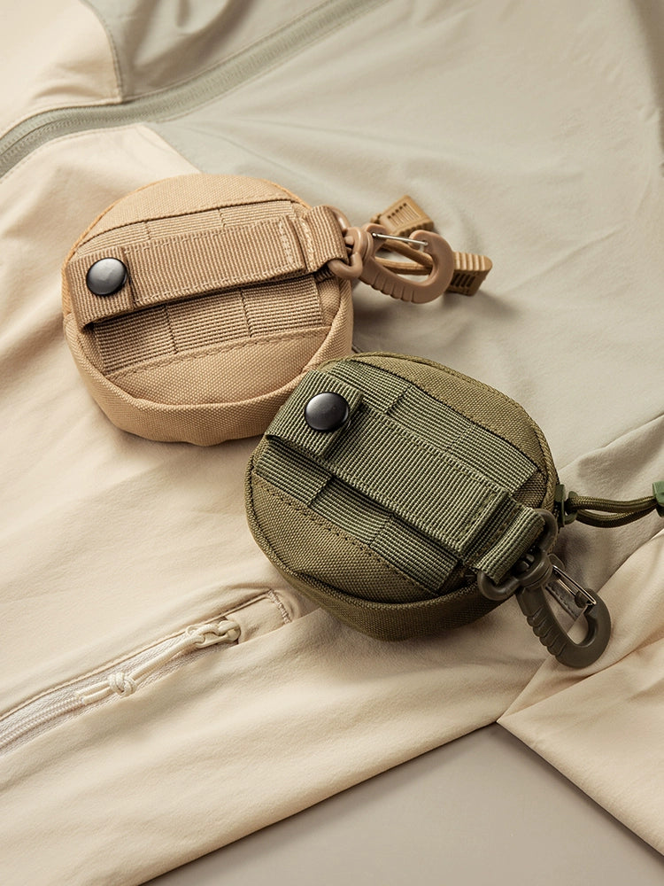 Solid color waist hanging coin purse, key case for travel and hiking
