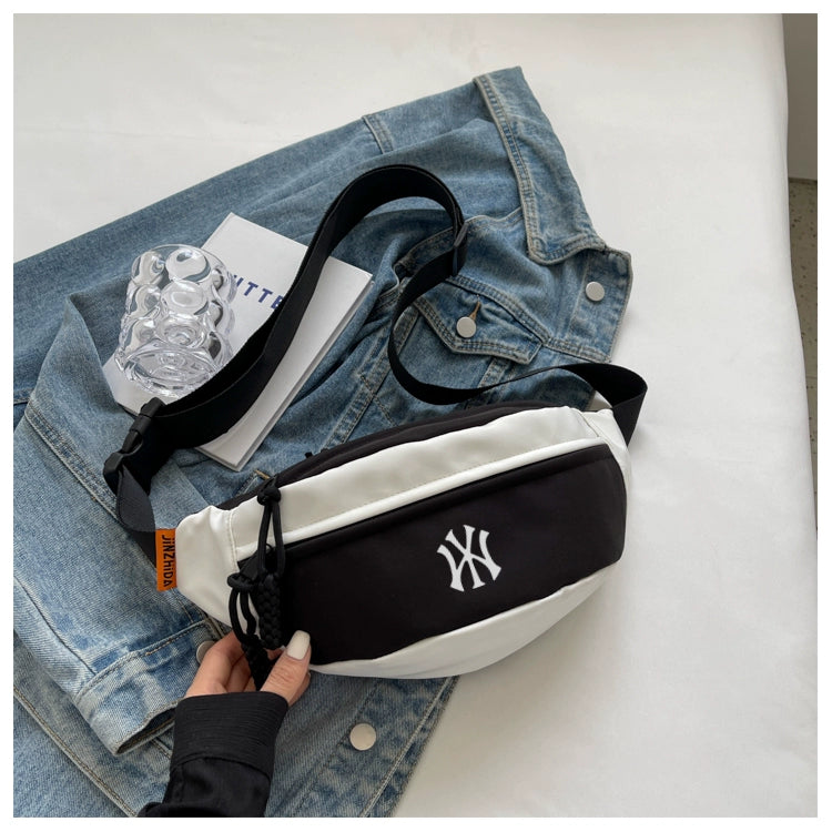 NY branded unisex crossbody bag for travel with adjustable strap