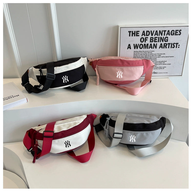NY branded unisex crossbody bag for travel with adjustable strap