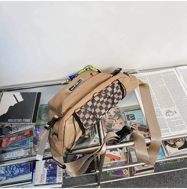 Solid messenger, crossbody, chest bag for boys and girls with pendant