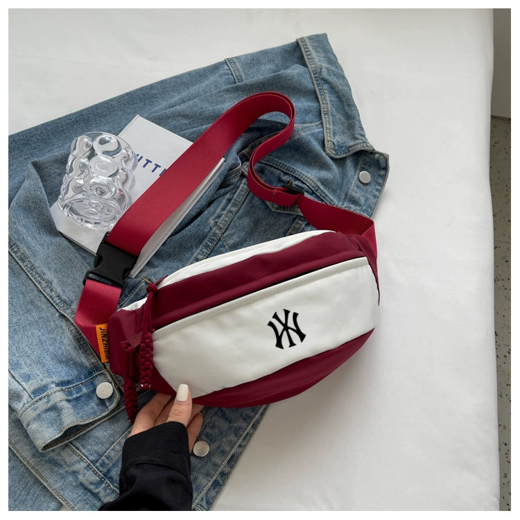 NY branded unisex crossbody bag for travel with adjustable strap