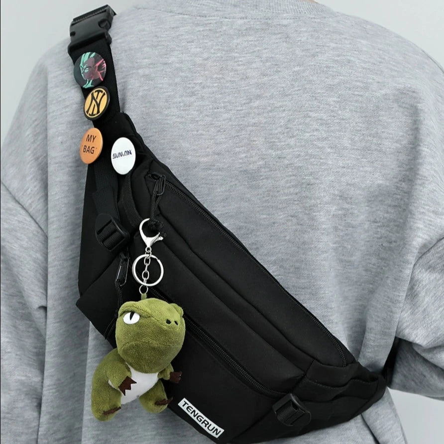 Unisex lightweight everyday crossbody bag with adjustable strap
