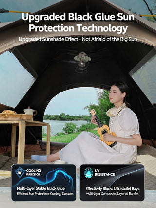 Portable Automatic Waterproof Camping Tent with Sun Protection and Mosquito Mesh