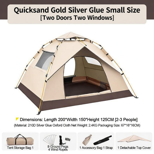Portable Automatic Waterproof Camping Tent with Sun Protection and Mosquito Mesh