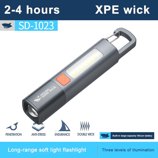 Camping Outdoor Mini Charging Extra Hood Multi-Function Flashlight