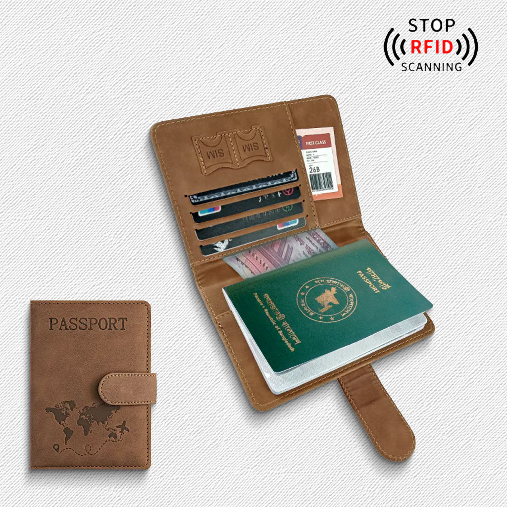 PU leather Travel Passport Cover Card ID Holders & luggage tag