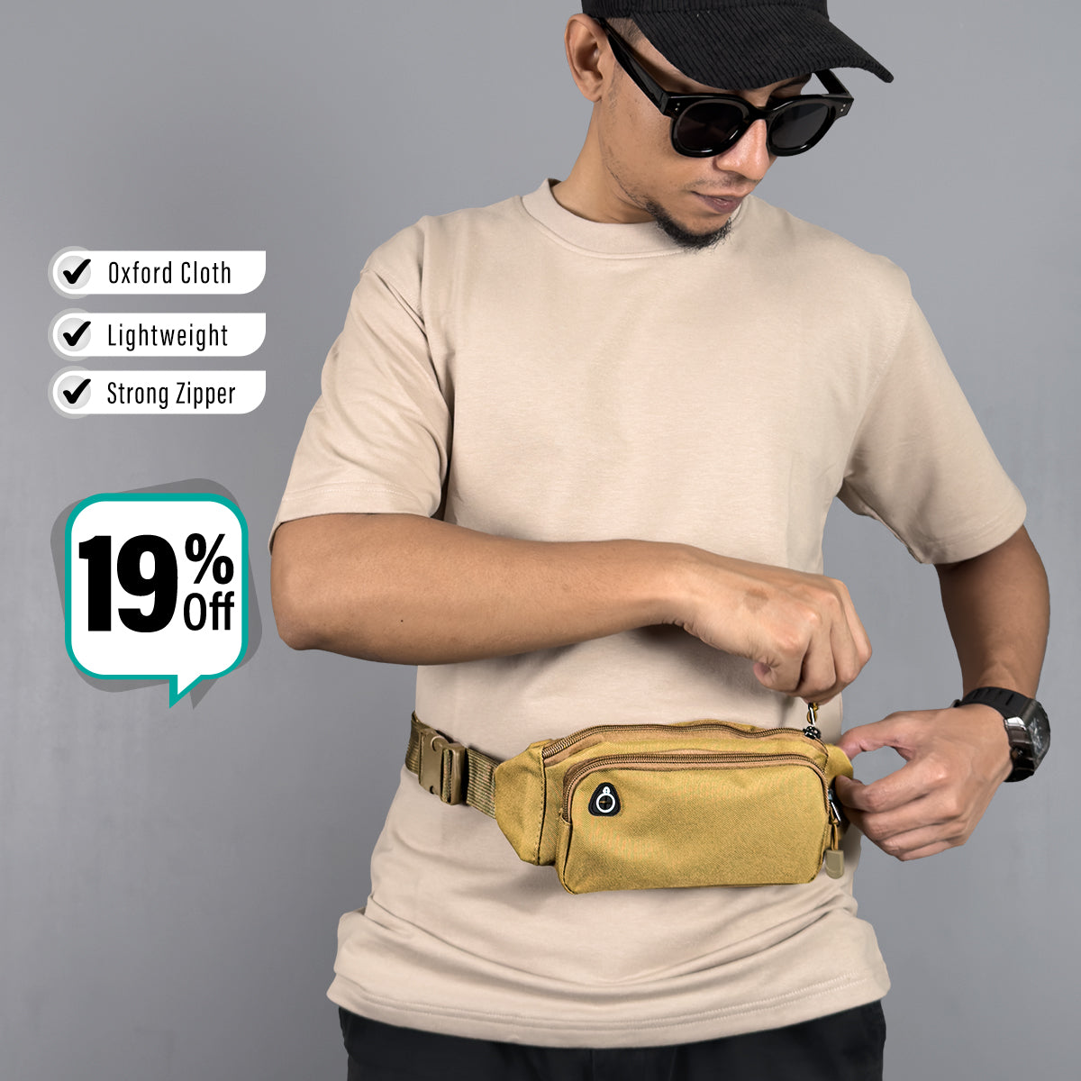 Durable Oxford Cloth Outdoor Waterproof Waist and Crossbody Bag